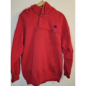 Vintage Canterbury Of New Zealand Red Pullover Hoodie Size Large Rugby